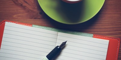 cup of coffee and notepad