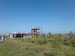 Shell of a home destroyed by Hurricane Harvey Rockport TX